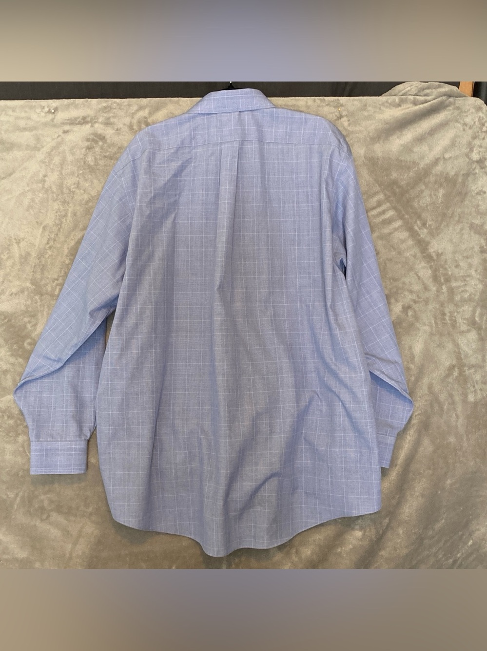 Brooks Brothers 100% Cotton Light Blue Windowpane Long Sleeve Dress Shirt - Picture 3 of 11